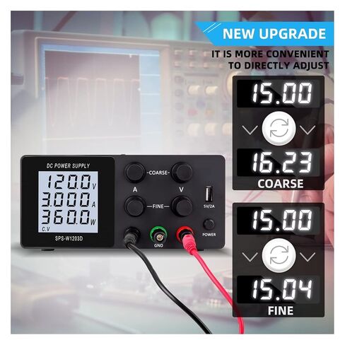 مزود طاقة، 120 فولت 3 أمبير، مزود طاقة قابل للتعديل بمختبر تيار مستمر، 4 منافذ USB رقمية منظمة، 5 فولت لحماية العيون، مصدر مقعد دقيق للمختبر (YN2-SPS-W1203-WHITE) in Kuwait