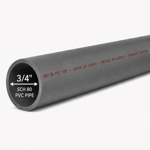 3/4 بوصة جدول 80 أنبوب PVC، قطر 3/4 بوصة، (1.05 بوصة OD، 0.742 بوصة معرف)، تطبيقات الضغط العالي الصناعية (6، بوصة) in Kuwait