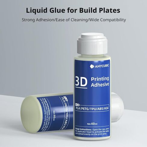 Anycubic 3D Printer Bed Adhesive Glue 60ml, Perfect First Layer Adhesion, Reduces Warping for PLA, PLA+, ABS, PETG, ASA Silk Filaments, No Residue, 2pcs in Kuwait