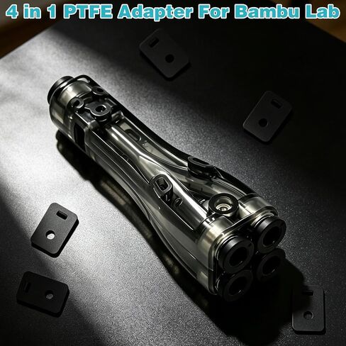 6 قطع من محول PTFE البلاستيكي 4 في 1 مع ممسحة تنظيف الشعيرات لطابعة Bambu Lab X2D P1S P2S Combo A1 Mini X1C ثلاثية الأبعاد، توصيل 4 وحدات تغذية للطباعة متعددة الألوان in Kuwait