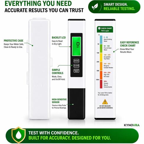 Digital TDS Meter Water Tester – Accurate PPM Measurement for Drinking Water, RO Systems, Aquariums & Pools in Kuwait