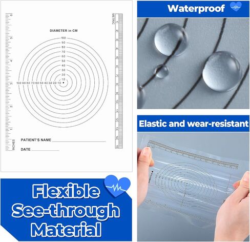 Motiskyy 300 Pack Wound Measurement Tools Measuring Bullseye Guide Medical Wound Ruler Soft Flexible Measure Guide for Nurses Patient in Kuwait