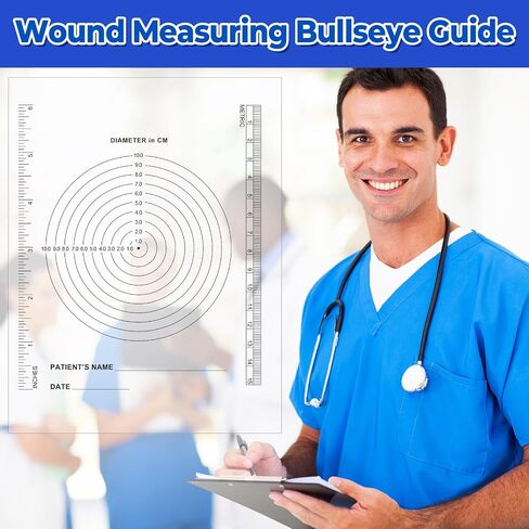 Motiskyy 300 Pack Wound Measurement Tools Measuring Bullseye Guide Medical Wound Ruler Soft Flexible Measure Guide for Nurses Patient in Kuwait