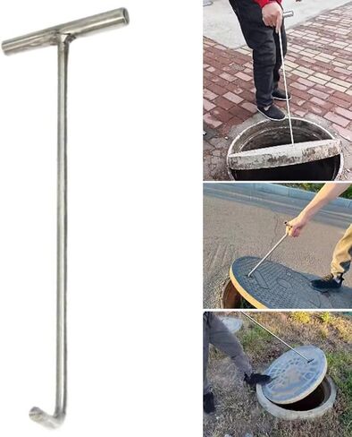 Manhole Hook, Manhole Hook Lifting Tool Hook Heavy Duty Lifting Hook Lift Manhole Drain Steel Tool Hook for Move in Kuwait