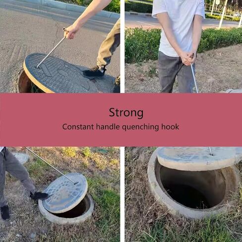 Manhole Hook, Manhole Hook Lifting Tool Hook Heavy Duty Lifting Hook Lift Manhole Drain Steel Tool Hook for Move in Kuwait