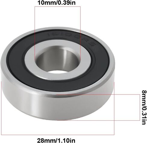 4Pcs Deep Groove Ball Bearing Double Sealed Industrial Bearings 16100-2RS for Bicycle Scooter Supermarket Shopping Cart 28x10x8mm in Kuwait