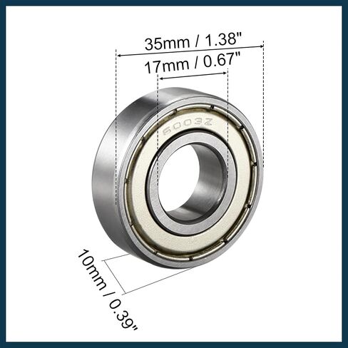 6003Z Deep Groove Ball Bearing Single Shield 60103 17mm x 35mm x 10mm Chrome Steel Bearings Pack of 5 Automotive Parts in Kuwait