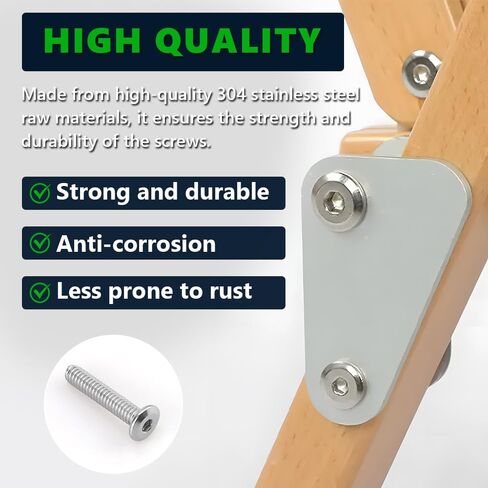 1/4-20 x 3-1/2" (20 PCS) Flat Head Socket Cap Screw, 304 Stainless Steel 18-8 Binding Screws, Full Thread, Connection Bolts, Furniture Bolts in Kuwait