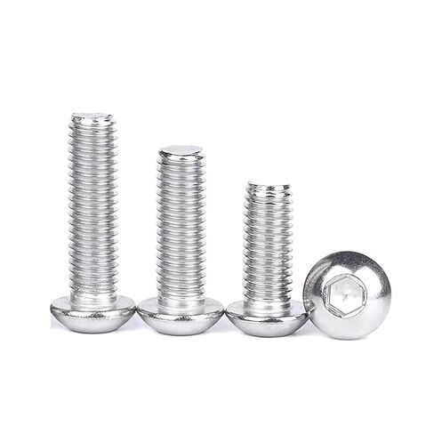 M8-1.25 × 14 مم براغي غطاء مقبس رأس الزر، الفولاذ المقاوم للصدأ 304، خيط كامل، محرك مقبس ألين، محرك براغي سداسي عالي التحمل 30 قطعة in Kuwait