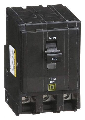 Square D Plug in Circuit Breaker, QO, Number of Poles 3, 100 Amps, 240VAC, Standard in Kuwait