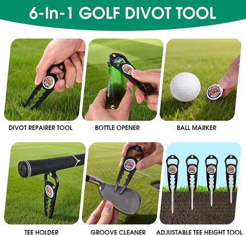 ZZHAO Golf Divot Tool with Magnetic Ball Marker and Tee Height Adjuster, Funny Golf Accessories, Golf Gifts for Men, Gift Wrapping. in Kuwait