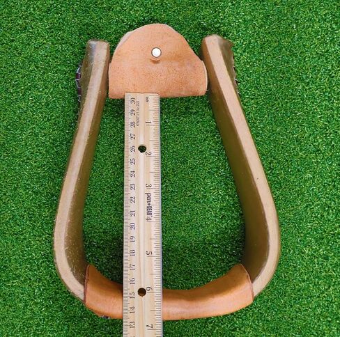 M-Royal Saddles 3 بوصات روبر من الجلد الخام ركاب غربي مداس واسع من الخشب الأساسي لركاب الحصان in Kuwait