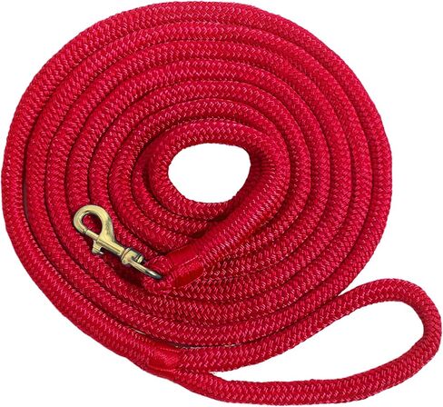 Horse Lead Rope, Double Braided Nylon, Soft Comfort Grip, with Quick Halter Attachment, 1/2" x 15ft, Black in Kuwait