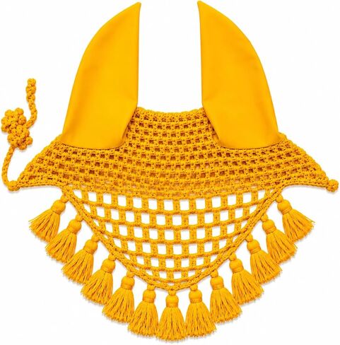 Horse Ear Bonnet for Horses Breathable Crochet Fly Bonnet with Soft Stretch Ears, Secure Fit, Lightweight Riding Ear Net for Trail Riding Everyday Use (Black, Horse/Full) in Kuwait
