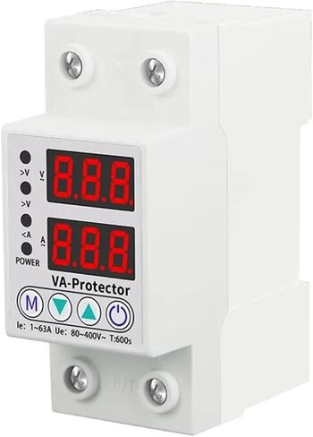 40A/63A Adjustable Digital Voltage Relay 220V Household Circuit Breaker Surge Protector Limit Over and Under Current Protection(63A) in Kuwait