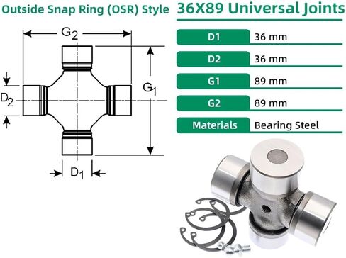 1piece U-Joints 36x89mm Universal Joints Bearings Engine Parts in Saudi Arabia