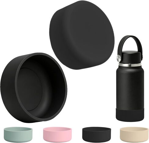TERPINK عبوتان من أحذية السيليكون المتوافقة مع زجاجة Hydro Flask Micro 200 مل، أكمام واقية صغيرة، ملحقات أحذية مضادة للانزلاق، غطاء سفلي خالٍ من مادة BPA (أخضر داكن) in Kuwait