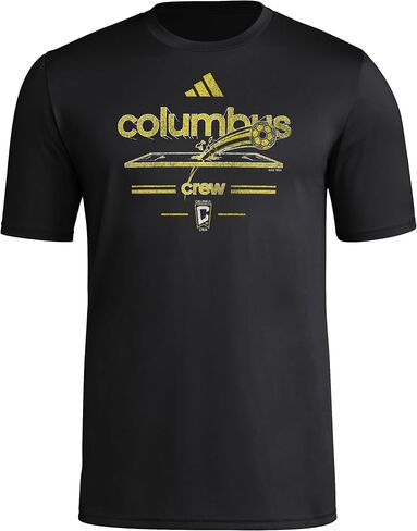 Adidas Mens Columbus Crew Vintage World Pre-Game Short Sleeve T-Shirt in Kuwait