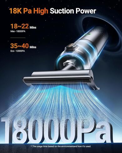 SEALIGHT Car Vacuum Portable Cordless, Handheld Cordless with High Power, Type-C Charging, 2 Suction Modes, Up to 40 Mins Runtime, Small Mini Vacuum for Car, Pet, Home in Kuwait