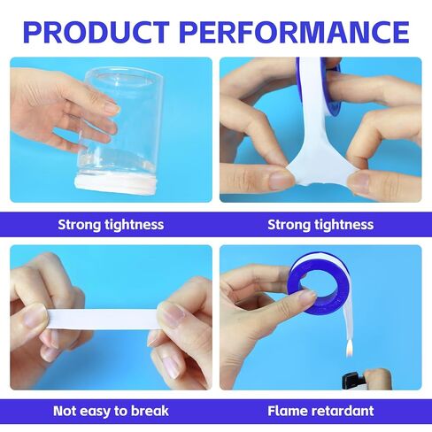 24 Rolls Teflon Tape for Plumbers, 1/2 x 520 Inches PTFE Thread Seal Tape, White Pipe Sealant for Shower Head, Water Pipe Sealing and Leak Prevention, Sealing Tape for Threaded Connections in Kuwait