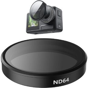 ND64 Filter Lens Filter for DJI Action 4 Osmo Action 3 Accessories, Neutral Density Multi Coated HD Optical Glass Scratch Resistant Ultra-Slim Protection Protector for DJI Action 3 4 Accessory