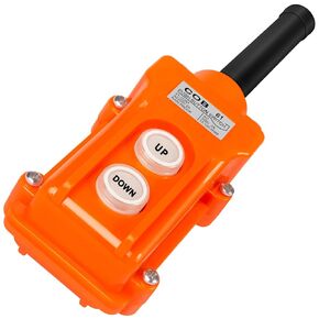 Rain Proof Up-Down Switch Control Station, COB61 Crane Pendant Hoist Push Button Switch, Momentary Winch Controller, Truck Crane Remote