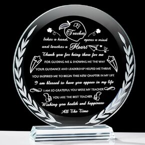 YWHL Teacher Appreciation Gifts Crystal Thank You Gifts for Teacher Office Desk Decor Best Teacher Gifts for Women Men from Students Meaningful Gifts for Teacher for Birthday Retirement Christmas
