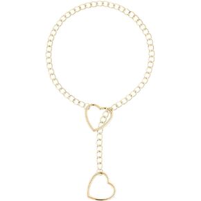 Taouzi Heart O-ring Slip Chain Necklace for Women Handmade Punk Gothic Jewelry Necklace Adjustable Lariat Choker Necklace for Women Girls 24" 29" 34"