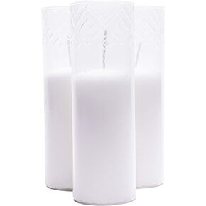 Taultic Lights Replacement Candle for Tall Red Glass Lantern Style Candle Holder | Tombstone Decor | Memorial Candle | Pack of 3 Replacement Candles