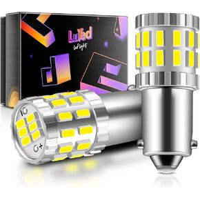 LUYED BA9S LED Bulb 1060 Lumens Xenon White Super Bright BA9 53 57 1895 64111 LED Light Bulb for Car Interior Dome Map License Plate Glove Box Light,Pack of 2