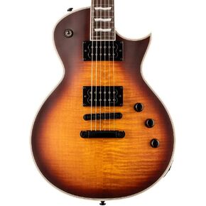 ESP 6 String LTD Deluxe EC-1000T CTM Electric Guitar, Tobacco Sunburst Satin, Right, (LEC1000TCTMFMTSBS)