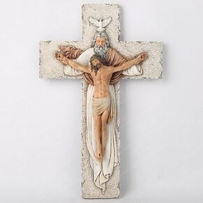BC Catholic Holy Trinity Crucifix Wall Cross, Religious Gifts to Mon, Inspirational Home décor, 9.5 inch H, Mademade by Buildclassic