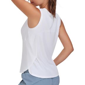 Dragon Fit Lightweight Workout Tank Tops for Women Sleeveless Yoga Shirts Side Split Loose Fit Athletic Tops with Curved Hem in Saudi Arabia