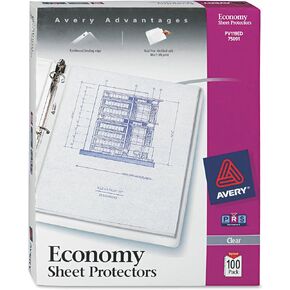 Avery 75091 Sheet Protector,Economy Weight,Top Load,11-Inch x8-1/2-Inch ,100/BX,CL