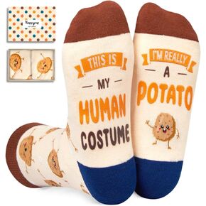 HAPPYPOP Funny Potato Socks Food Socks, Potato Gifts Funny, Christmas Food Gifts Foodie Gifts, Gifts For Couch Potatoes, Food Gifts Under 25 in Saudi Arabia