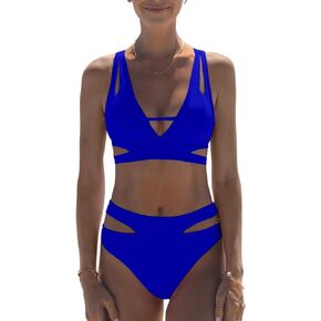 Hilinker Womens High Waisted Bikini Sets Cut Out Bathing Suit 2 Piece Swimsuit
