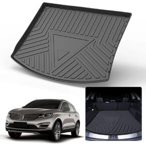 Custom Fit for Cargo Liner 2020 2021 2022 2023 2024 Lincoln Aviator - Black TPO All Weather Heavy Duty Waterproof Rear Cargo Tray Trunk Floor Mat Protector