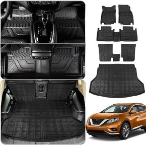 Floor Mats Compatible with 2014-2020 Nissan Rogue Trunk Mat Cargo Liner TPE All Weather Back Seat Cover Rogue 2019 Accessories (14-20, Floor Mats+Backrest Mats+Trunk Mat)