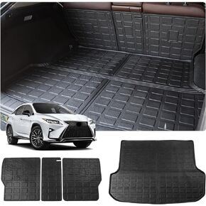 Cargo Mat Compatible with 2016-2022 Lexus RX350 RX450H Trunk Mat Cargo Liner Trunk Liner TPE All Weather Back Seat Cover Protector Lexus Accessories (Trunk Mat+Backrest Mats)