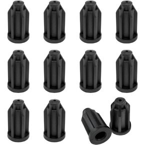 Lovelysp Plastic Caster Socket Black Sleeve Round Inserts Chair Caster Wheel Stem Insert（1 Inch Wheel 7/16 Inch Inside Stem）-12PCS