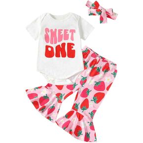 ttmmxamia Three-piece Newborn Baby Girls Birthday Outfit 6-18M