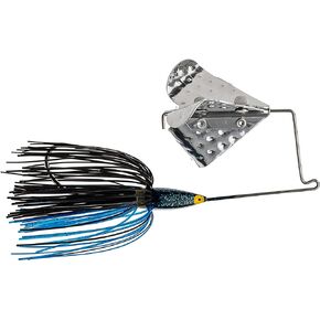 Strike King (516BM-76) Buzz King Buzzbait Fishing Lure, 76 - Black Blue Head, 5/16 oz, Diamond Dust Head