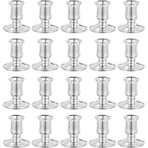 Garneck Flameless Candle Base 20Pcs Vintage Candlestick Candle Stick Candle Holder Taper Candle Holder Wedding Candle Holders Holders Plastic Candlestick Taper Candle Holder