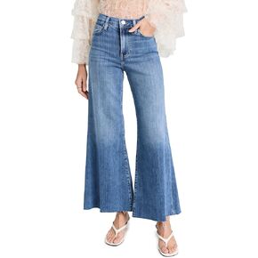 FRAME Women's Le Palazzo Crop Raw Fray Jeans
