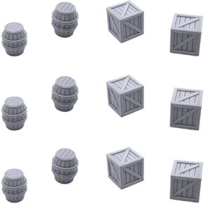 Crates and Barrels, 3D Printed Tabletop RPG Scenery and Wargame Terrain for 32mm Miniatures