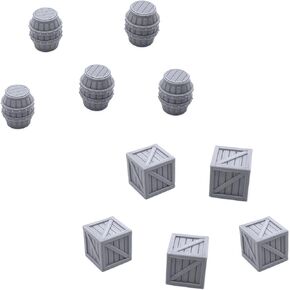 Crates and Barrels, 3D Printed Tabletop RPG Scenery and Wargame Terrain for 32mm Miniatures