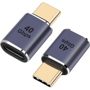 USB Type C to USB 4.0 Male to Female Adapter, Aluminum Alloy Case, Supports 40Gbps Transfer, 8k Video, 100W Fast Charging