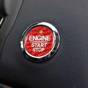 TOMALL Car Engine Button Cover Carbon Fiber Compatible with Ford F150 Explorer Ranger Taurus Fusion Push Start Stop Button Cover Trim Engine Switch Ignition Sticker Car Interior Decorations (Carbon)