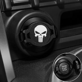 Push Start Button Cover,Car Engine Push to Start Accessories,Car Ignition Button Cover,Car Engine Start Stop Button Cover Decorative,Flip-Top Design,Suitable for Various Models(Black)
