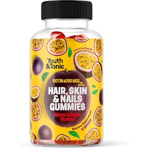 70 Hair Gummies Biotin 6000mcg Collagen Silicon PABA & Multivitamins | Hair Skin and Nails Vitamins Gummy for Women | B Complex Folic Acid 400mcg Vitamin A C D E & Zinc for Hair Growth | Pectin-Based